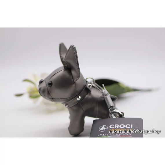 Nagy Francia Bulldog-os Kulcstartó - Croci - Szürke