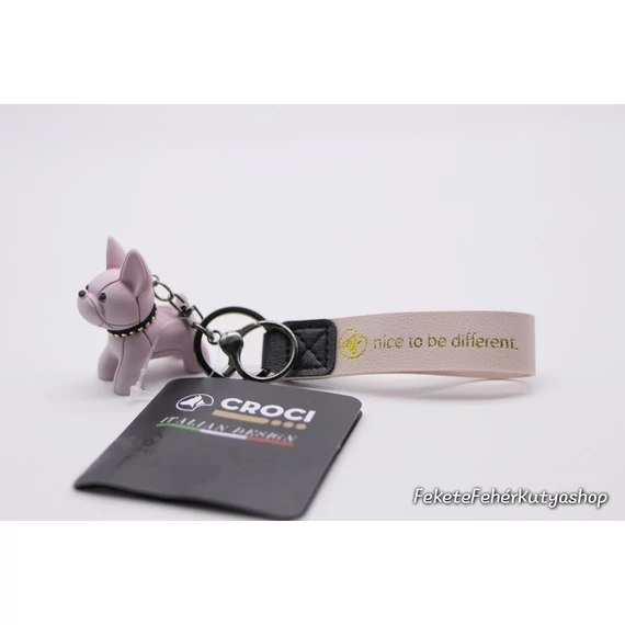 Bulldog-os Kulcstartó - Croci - Rózsaszín