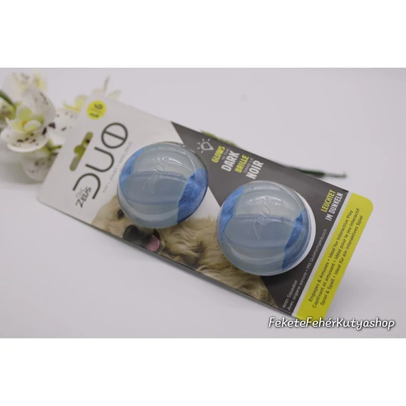 Zeus Duo Squeak&Glow Foszforeszkáló, Sípoló Labda Kutyáknak - 2db-os pack