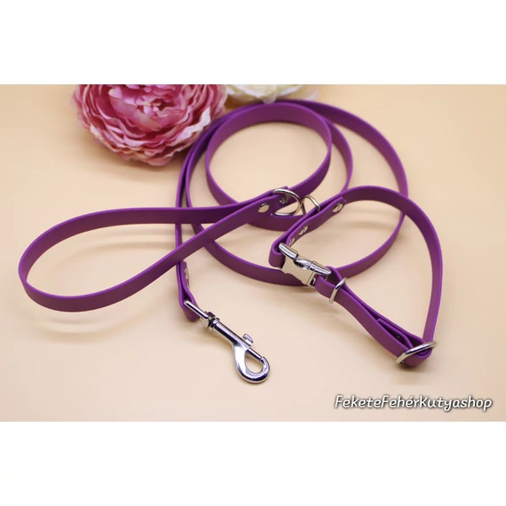 Vízálló, Biothane nyakörv - Royal Fuchsia Petals - Lilás Rózsaszín