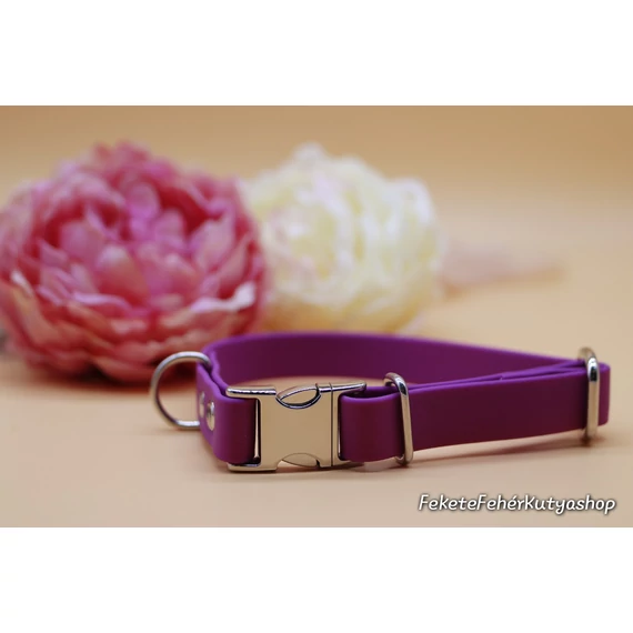 Vízálló, Biothane nyakörv - Royal Fuchsia Petals - Lilás Rózsaszín