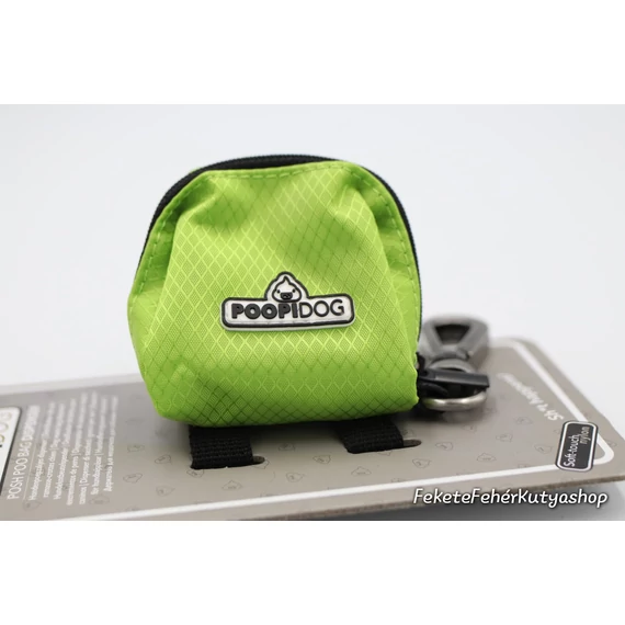 Poopidog Fényvisszaverős Cipzáras Metálos Neon Zöld Kutya Kakizacsi Tartó - Duvoplus