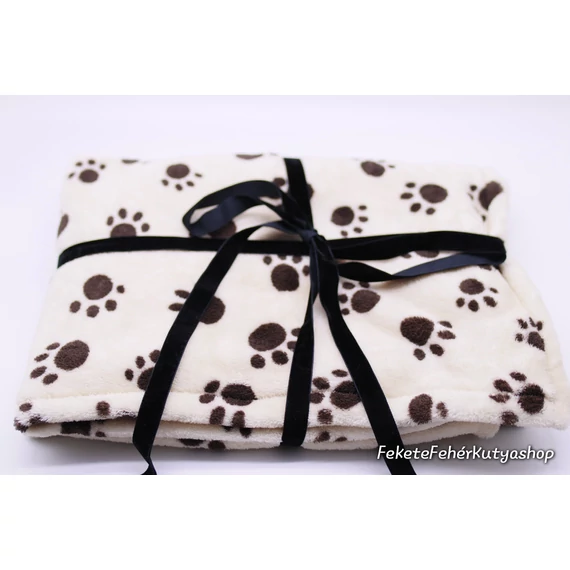 Vanília színű csoki tappancs mintás plüss kutyatakaró