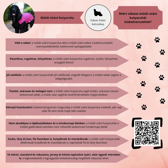 Rókás Műtét Utáni Kutyaruha Kan, Fiú Kutyusoknak és Macskáknak - 7-es Méret Kész termék