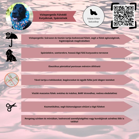 Szolid Okker-sárga Extra Vízlepergetős fülvédő kutyáknak - 5-ös méret