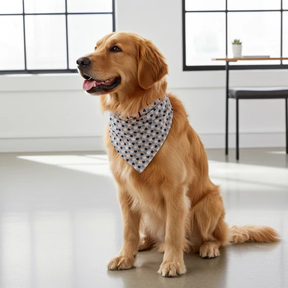 Latte Hearts - Tejeskávé Színű Szívecskés Kutyakendő, Bandita kendő kutyáknak