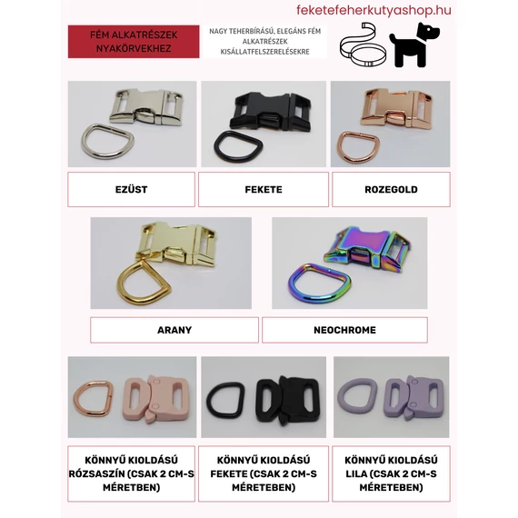 Csat színek-típusok