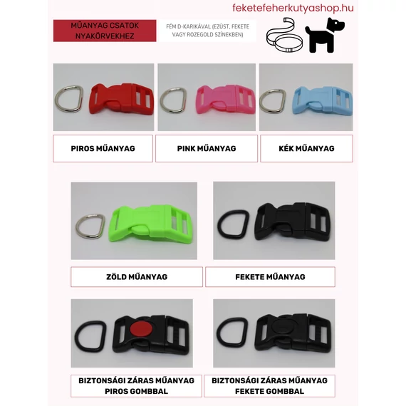 Csat színek-típusok